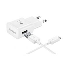   Samsung gyári hálózati fehér töltőfej 2A (ETAU90EWE) 10W USB - MicroUSB adatkábellel 1m ECB-DU4AWE