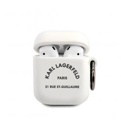   Karl Lagerfeld Rue St Guillaume Apple AirPods 1/2 szilikon tok fehér (KLACA2SILRSGWH)