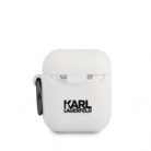 Karl Lagerfeld Rue St Guillaume Apple AirPods 1/2 szilikon tok fehér (KLACA2SILRSGWH)