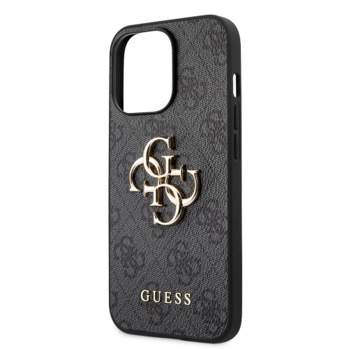 Guess Apple iPhone 13 Pro Max (6.7) PU 4G Metal Logo hátlapvédő tok szürke (GUHCP13X4GMGGR)