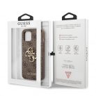 Guess Apple iPhone 13 (6.1) PU 4G Metal Logo hátlapvédő tok barna (GUHCP13M4GMGBR)