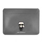 Karl Lagerfeld Saffiano Ikonik ezüst laptop táska 16" (KLCS16PISFG)