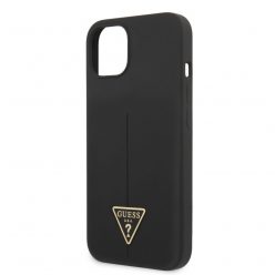   Guess Silicone Line Triangle Apple iPhone 13 Pro (6.1) hátlapvédő tok fekete (GUHCP13LSLTGK)