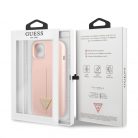 Guess Silicone Line Triangle Apple iPhone 13 Mini (5.4) hátlapvédő tok pink (GUHCP13SSLTGP)