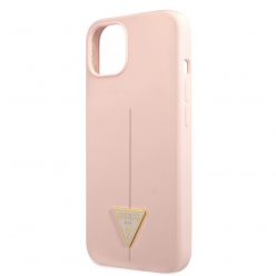   Guess Silicone Line Triangle Apple iPhone 13 Pro Max (6.7) hátlapvédő tok pink (GUHCP13XSLTGP)