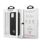 Guess Apple iPhone 13 Mini (5.4) 4G Silicone Metal Logo hátlapvédő tok fekete (GUHCP13SS4LK)