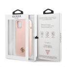 Guess Apple iPhone 13 Mini (5.4) 4G Silicone Metal Logo hátlapvédő tok pink (GUHCP13SS4LP)