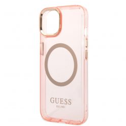   Guess Apple iPhone 14 Plus (6.7) Translucent MagSafe hátlapvédő tok pink (GUHMP14MHTCMP)