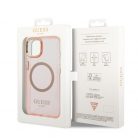 Guess Apple iPhone 14 Plus (6.7) Translucent MagSafe hátlapvédő tok pink (GUHMP14MHTCMP)