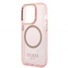 Guess Apple iPhone 14 Pro (6.1) Translucent MagSafe hátlapvédő tok pink (GUHMP14LHTCMP)