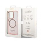 Guess Apple iPhone 14 Pro (6.1) Translucent MagSafe hátlapvédő tok pink (GUHMP14LHTCMP)