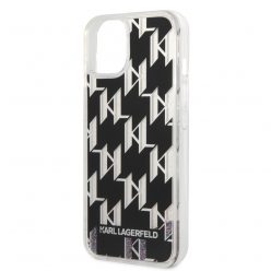   Karl Lagerfeld Monogram Liquid Glitter Apple iPhone 14 Plus (6.7) hátlapvédő tok fekete (KLHCP14MLMNMK)