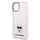 Karl Lagerfeld Choupette Logo Apple iPhone 14 Pro (6.1) hátlapvédő tok pink (KLHCP14LCTTRI)