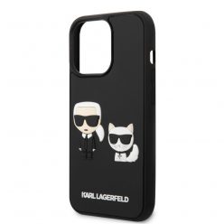   Karl Lagerfeld and Choupette 3D Apple iPhone 14 Pro (6.1) hátlapvédő tok fekete (KLHCP14L3DRKCK)