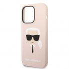 Karl Lagerfeld Liquid Silicone MagSafe Karl Head Apple iPhone 14 (6.1) hátlapvédő tok pink (KLHMP14SSLKHLP)