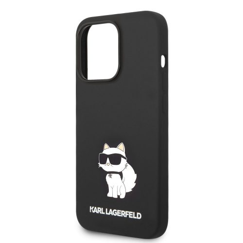 Karl Lagerfeld Liquid Silicone Choupette NFT Apple iPhone 14 Pro (6.1) hátlapvédő tok fekete (KLHCP14LSNCHBCK)