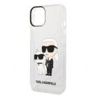 Karl Lagerfeld IML Glitter Karl and Choupette NFT Apple iPhone 14 Plus (6.7) hátlapvédő tok átlátszó (KLHCP14MHNKCTGT)