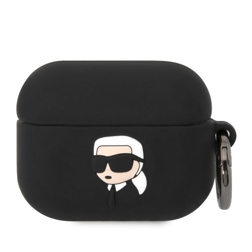 Karl Lagerfeld 3D Logo NFT Karl Head Apple Airpods Pro szilikon tok fekete (KLAPRUNIKK)