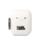 Karl Lagerfeld Logo NFT Karl Head Apple AirPods 1/2 szilikon tok fehér (KLA2RUNIKH)