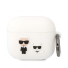 Karl Lagerfeld and Choupette Apple Airpods 3 szilikon tok fehér (KLACA3SILKCW)