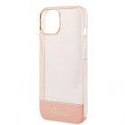 Guess Apple iPhone 14 Plus (6.7) PC/TPU Camera Outline Translucent hátlapvédő tok pink (GUHCP14MHGCOP)