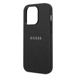   Guess Apple iPhone 14 Pro (6.1) PU Leather Saffiano hátlapvédő tok fekete (GUHCP14LPSASBBK)