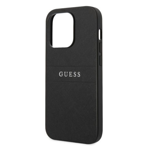 Guess Apple iPhone 14 Pro (6.1) PU Leather Saffiano hátlapvédő tok fekete (GUHCP14LPSASBBK)