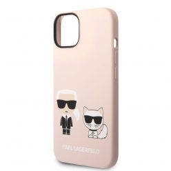   Karl Lagerfeld and Choupette Liquid Silicone Apple iPhone 14 Plus (6.7) hátlapvédő tok pink (KLHCP14MSSKCI)