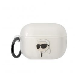   Karl Lagerfeld 3D Logo NFT Karl Head TPU Apple Airpods Pro 2 szilikon tok fehér (KLAP2HNIKTCT)