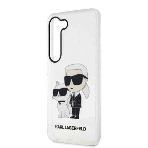 Karl Lagerfeld IML Glitter Karl and Choupette Samsung S916 Galaxy S23 Plus (2023) hátlapvédő tok átlátszó (KLHCS23MHNKCTGT)