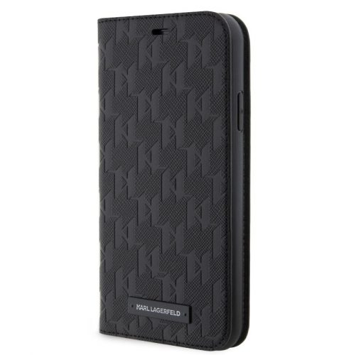 Karl Lagerfeld PU Saffiano Monogram Apple iPhone 13 Pro (6.1) könyvtok fekete (KLBKP13LSAKLHPK)