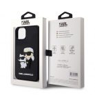 Karl Lagerfeld 3D Rubber Karl and Choupette Apple iPhone 13 (6.1) hátlapvédő tok fekete (KLHCP13M3DRKCNK)