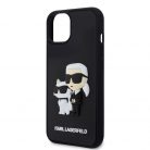 Karl Lagerfeld 3D Rubber Karl and Choupette Apple iPhone 15 (6.1) hátlapvédő tok fekete (KLHCP15S3DRKCNK)