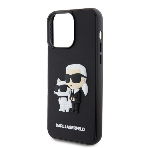 Karl Lagerfeld 3D Rubber Karl and Choupette Apple iPhone 15 Pro Max (6.7) hátlapvédő tok fekete (KLHCP15X3DRKCNK)