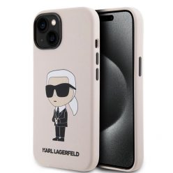   Karl Lagerfeld Liquid Silicone Ikonik NFT Apple iPhone 15 Pro Max (6.7) hátlapvédő tok pink (KLHCP15XSNIKBCP)