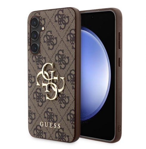 Guess Apple Samsung S711 Galaxy S23 FE PU 4G Metal Logo hátlapvédő tok barna (GUHCP13SPU4GHBR)