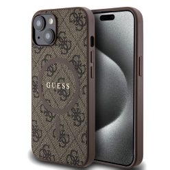   Guess Apple iPhone 14 Pro Max (6.7) PU 4G Ring MagSafe hátlapvédő tok barna (GUHMP14XG4GFRW)