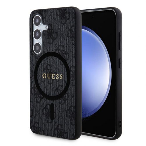 Guess PU Leather MagSafe Samsung S928 Galaxy S24 Ultra (2024) hátlapvédő tok fekete (GUHMS24LG4GFRK)