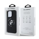 Karl Lagerfeld Liquid Silicone Karl and Choupette Apple iPhone 16 Pro (6.3) MagSafe hátlapvédő tok fekete (KLHMP16LSCMKCRHK)