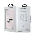 Karl Lagerfeld Liquid Silicone K&CH Heads Apple iPhone 16 (6.1) MagSafe hátlapvédő tok pink (KLHMP16SSKCHPPLP)