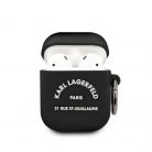 Karl Lagerfeld Rue St Guillaume Apple AirPods 1/2 szilikon tok fekete (KLACA2SILRSGBK)