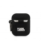 Karl Lagerfeld Rue St Guillaume Apple AirPods 1/2 szilikon tok fekete (KLACA2SILRSGBK)