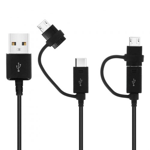 Samsung EP-DG950DBE fekete gyári USB - Type-c & Micro USB combo adatkábel