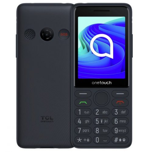 TCL onetouch 4042S 4G nagy nyomógombos mobiltelefon, kártyafüggetlen, SOS gombbal, dokkolóval, dual SIM, sötétszürke