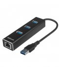 Astrum DA580 USB 3.0 Multi-HUB 3X USB (3.0) + Ethernet fekete adapter