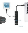 Astrum DA580 USB 3.0 Multi-HUB 3X USB (3.0) + Ethernet fekete adapter