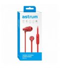 Astrum EB410 univerzális 3,5mm piros fémházas sztereó headset zajszűrős mikrofonnal, prémium hangzással, slim kábellel