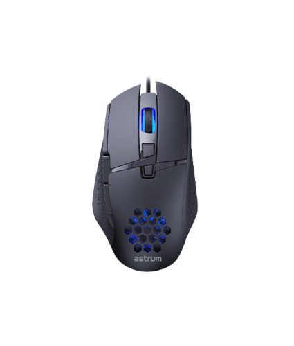 Astrum MG310 7200DPI 8D vezetékes fekete gamer optikai egér, programozható gombokkal, erősített kábellel, 4 színű LED világítással