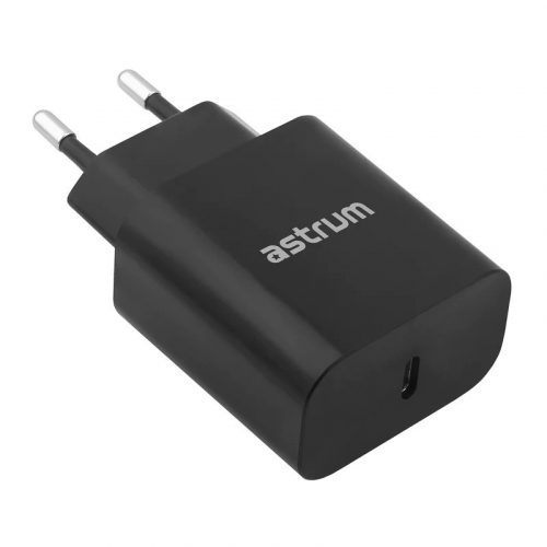 Astrum Pro PD20 hálózati töltő 1X Type-C, 20W, PD, fekete