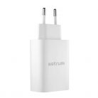 Astrum Pro Dual PD65 hálózati töltő 1X USB + 1X Type-C, 65W, PD, fehér